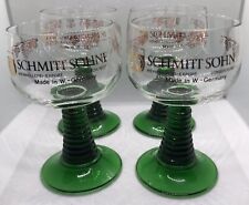 4 Schmitt Sohne German Wine Glass Green Beehive Stem Gold Grapes Roemer Cordial picture