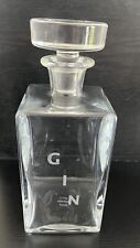RARE William Yeoward American Bar Gin Etched Crystal Decanter with Stopper picture