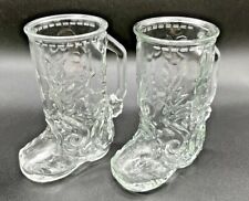 Two Libbey Clear Glass Drinking Boot Glasses picture