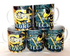 Set of 5 Georgia Tech YellowJackets Ceramic Coffee Mugs Cups picture