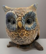 Vintage-NAPCOWARE OWL Perched Ceramic PLANTER (#68952) w/sticker Brown picture