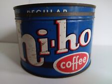 Vintage Hi-ho coffee can, 1 lb. key-wind, w/lid, empty.  American Stores, Phila. picture