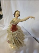 Antique Dresden Lace Ballerina Dancing Figurine 6