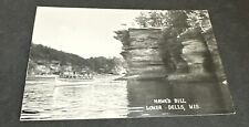 Postcard: RPPC Hawk's Bill, Native American, Boat ~ Lower Dells, Wisconsin picture