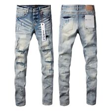 # New purple brand men's personality Fashion Washed Destroyed Slim Fit Jeans picture