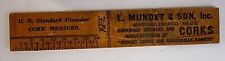 VTG ADVERTISING RULER WOOD, 5 INCHES, L. MUNDET & SON, INC. CORKWOOD GROWERS picture
