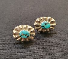 Vintage Navajo Sterling Silver Turquoise Cufflinks  picture