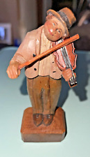 ANRI Italian Wood Carved Man w/Violin Original Sticker Great Condition #6 of 77 picture