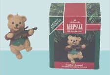 Hallmark Keepsake Ornament - 1991 Fiddlin' Around - Bear Playing Violin picture