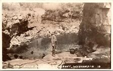C.1940s RPPC Somerset WI Fisherman At Apple River Falls Wisconsin Postcard  A19 picture