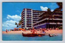 Waikiki HI-Hawaii, The Reef Hotel, On The Beach, Vintage Postcard picture