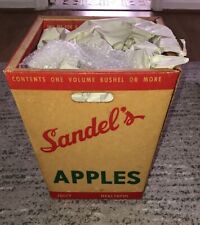 Apple Bushel Carton Container 1940's Local Farm Box Vintage Original Sandel's picture