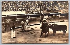 Bull Fighting. En El Toreo. Mexico Real Photo Postcard. RPPC picture