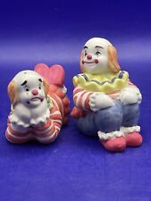 Adorable Vintage Ceramic Clown Salt and Pepper Shakers 1992 RARE picture