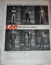 1956 Lee Vintage Print Ad Denim Clothing Jeans Slacks Men Women Kids Work Play picture