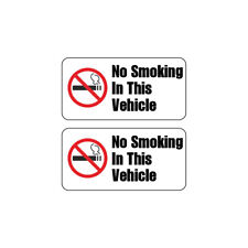 2 Pack NO SMOKING IN THIS VEHICLE Car Window Bumper Warning Vinyl Sticker Decals picture