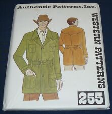 Vintage 1970s Authentic Sewing Patterns Western #255 Mens Bush Jacket Size 40 picture