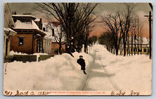 Vintage Postcard MA Lawrence Lowell Street Snow Scene c1906 Open Back ~7101 picture