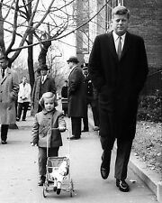 JOHN F. KENNEDY & CAROLINE IN GEORGETOWN NOVEMBER 1960 - 8X10 PHOTO (BB-816) picture
