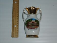 Poughkeepsie antique bud vase with painting of the Adriance Memorial Library  picture