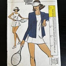 Vintage 1970s Vogue 8857 Cardigan Dress Briefs + Visor Sewing Pattern 14 UNCUT picture