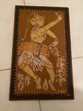 Antique Dated 1920 Artist Signed Asian Silk Tapestry Framed picture
