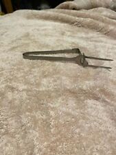 Vintage hinged mechanical stainless steel serving fork  picture