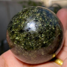 269g Magical Dark Green Olivine Peridot Crystals Sphere Gemstone Healing Reiki picture