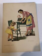 1957 Vintage Church Lithograph Dancing With Mother 12 1/2” Tall picture
