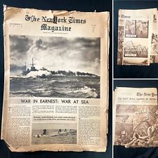 Ephemera 16 Pc Lot - NY Times, Ledger,  Red Cross Cards & More 1939 - 1950 picture