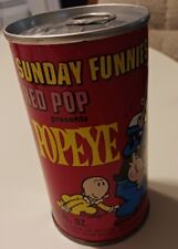 RARE Sunday Funnies Red Pop Popeye Metal Can Olive Oil Excellent Condition Comic picture