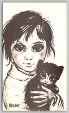 Postcard: Walter (Margaret) Keane, Girl And Her Cat, ca. 1964, Unposted picture