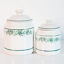 Corelle Coordinates Callaway Green Ivy Lot of 2 Canisters Vtg 1990s Replacement picture
