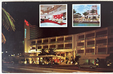 Moulin Rouge Resort Motel Miami Beach Florida FL Night View c1960 Postcard picture