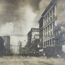 San Francisco Earthquake Fire 1906 6th Market Street Hale Bldg Stereoview H160 picture