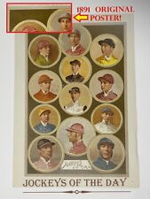 🏇 1891 Antique Equestrian Poster JOCKEYS of the DAY Color Portraits Print 🏇 picture