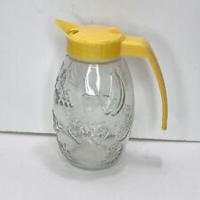 Solmaz Mercan Embossed Fruit Shapes Syrup / Juice Pitcher Yellow Vintage picture