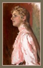 Agatha Christie as young girl MAGNET , LARGE 3 x 5.5 inches, Painted portrait picture