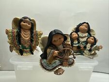 Friends of the feather Native Americans ANGEL figurine Enesco 1996-99 Lot Of 3 picture