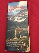 1957 GLACIER NATIONAL PARK Brochure & Map GREAT NORTHERN RAILWAY + Lodge picture