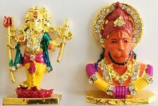 Beautiful Set of 2 Mini Ganesha and Hanuman Bust idols for car dashboard/Home picture