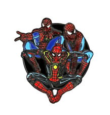 SPIDER-MAN PIN Marvel Superhero (Large Triple Figure) Gift Enamel Lapel Brooch picture