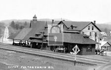 Railroad Train Station Depot Fulton Chain New York NY Reprint Postcard picture