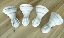 4 Cast Iron Bathtub Claw Foot Feet Bath Tub Legs Reproduction Distressed White picture