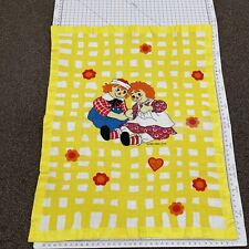 Vintage Raggedy Ann Andy Yellow White Waffle Blanket Inches Bobb Merrill Co picture