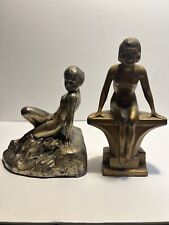 Art Deco Metal Statue Bookends Pair Statues Figurines, ￼￼ picture