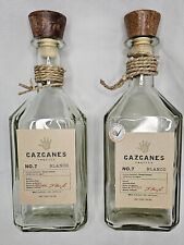 LOT OF 2, Cazcanes No. 7 Blanco Tequila Bottle, Empty 750ml.  picture