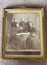 5 Jeffrey Sisters antique 1867 Photo Portrait, Helena, MT, in vintage frame picture