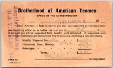 Brotherhood of American Yeomen Regular Meeting Letter to Correspondent Postcard picture