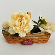 LONGABERGER 2001 May Series Peony Basket~Liner~Protector~Tie On 12th in Series picture